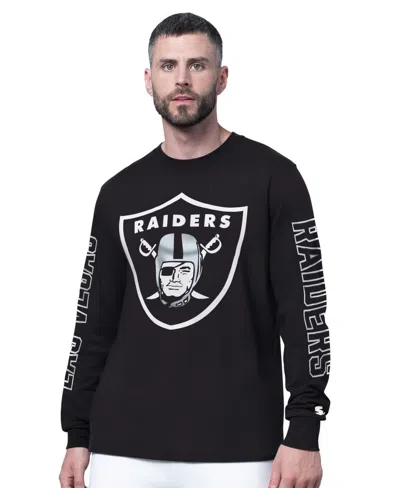 Starter Men's Black Las Vegas Raiders Clutch Hit Ii Long-sleeve T-shirt