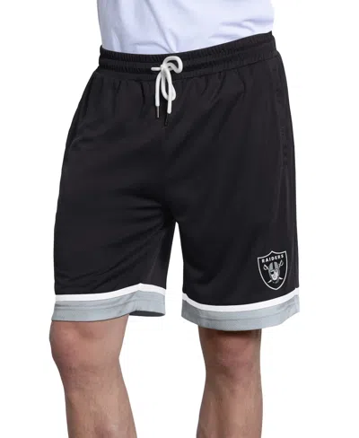Starter Men's Black Las Vegas Raiders Power Play Mesh Shorts In Multi