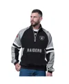 Starter Men's Black Las Vegas Raiders Prospect Half-zip Pullover Sweatshirt In Black