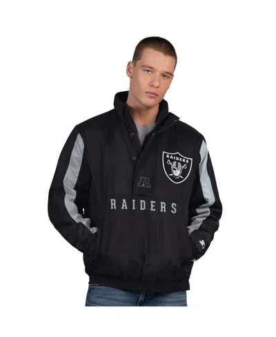 Starter Black Las Vegas Raiders Thursday Night Gridiron Half-zip Jacket