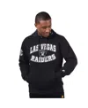Starter Men's Black Las Vegas Raiders Thursday Night Gridiron Pullover Hoodie In Black