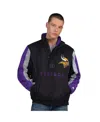 Starter Black Minnesota Vikings Thursday Night Gridiron Half-zip Jacket In Multi