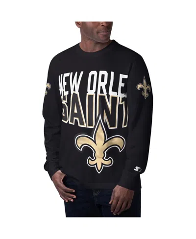 Starter Men's Black New Orleans Saints Clutch Hit Long Sleeve T-shirt