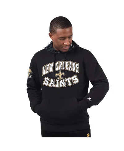 Starter Men's Black New Orleans Saints Thursday Night Gridiron Pullover Hoodie