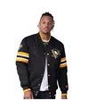 Starter Men's Black Pittsburgh Penguins Scout I Full-snap Varsity Jacket In Black
