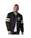 Starter Men's Black Vegas Golden Knights Scout I Full-snap Varsity Jacket In Black