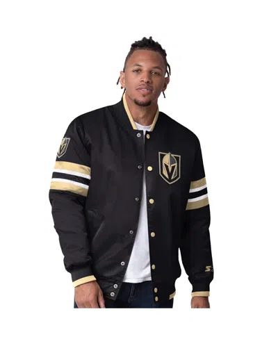 Starter Men's Black Vegas Golden Knights Scout I Full-snap Varsity Jacket