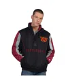 Starter Men's Black Washington Commanders Thursday Night Gridiron Half-zip Jacket In Black