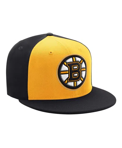 Starter Men's Black/gold Boston Bruins Primary Logo Two-tone Adjustable Hat In Black,gold