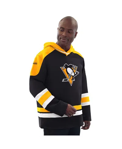 Starter Men's Black/gold Pittsburgh Penguins Hockey Pullover Hoodie In Multi