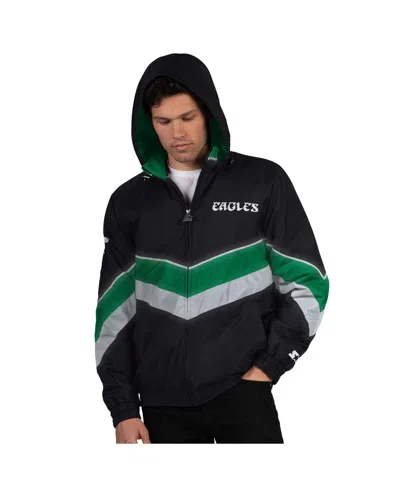 Starter Men's Black/green Philadelphia Eagles Thursday Night Gridiron Vintage Logo Full-zip Hoodie In Multi
