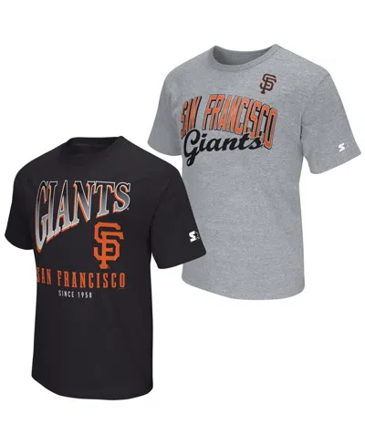 Starter Men's Black/heather Gray San Francisco Giants Two-pack T-shirt Set