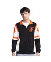 Starter Men's Black/orange Baltimore Orioles Contender Tricot Full-zip Track Jacket In Black