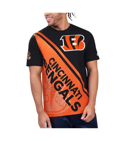 Starter Men's Black/orange Cincinnati Bengals Finish Line Extreme Graphic T-shirt In Multi