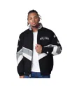 Starter Men's Black/silver San Antonio Spurs Captain Oxford Full-zip Jacket In Black,silver