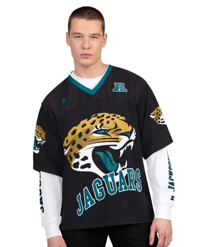 Starter Men's Black/white Jacksonville Jaguars Short Sleeve Long Sleeve Combo Pack T-shirt
