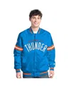 Starter Men's Blue/orange Oklahoma City Thunder Scout Full Snap Varsity Jacket In Blue