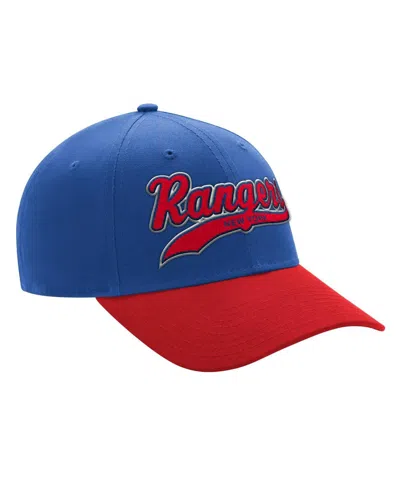 Starter Men's Blue/red New York Rangers Two-tone Tailsweep Mascot Adjustable Hat In Blue,red