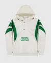Starter Men's Boston Celtics Pullover Half-zip Hooded Impact Jacket In White In White