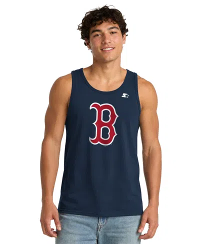 Starter Men's Boston Red Sox Sleeveless Screen Print Graphics Tank Top In Blue
