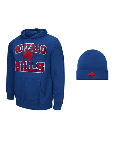 Starter Men's Buffalo Bills Classic-fit Fleece-lined Hoodie And Knit Hat, 2-piece Set In Blue