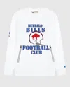 Starter Men's Buffalo Bills Crew Neck Sweatshirt With Zip Pockets In White In White