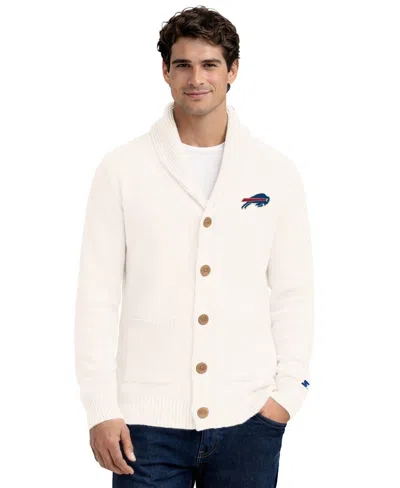 Starter Men's Buffalo Bills Shawl-collar Heavy-knit Cardigan In White