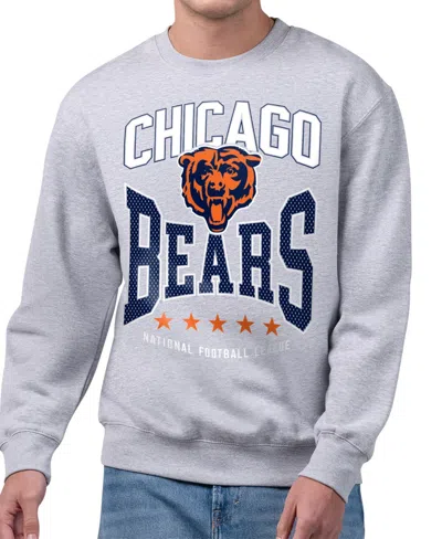 Starter Men's Center Squeeze Fleece-lined Screen-printed Crewneck Sweatshirt In Gray