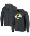 Starter Men's Charcoal Los Angeles Rams Primary Logo Full-zip Hoodie In Charcoal