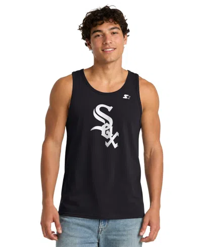 Starter Men's Chicago White Sox Screen-print Graphics Classic Fit Tank Top In Black