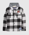 Starter Men's Cincinnati Bengals The Big Joe Sherpa Lined Plaid Jacket In Black In Black