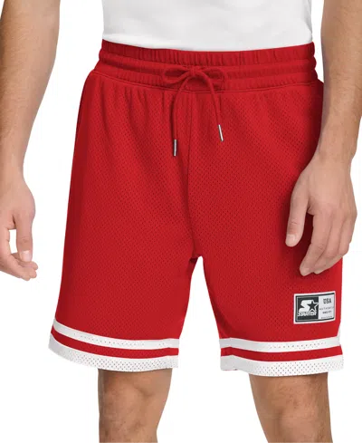 Starter Men's Classic-fit 8" Mesh Basketball Shorts In Red