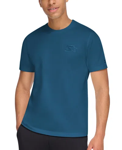 Starter Men's Classic-fit Embroidered Logo Graphic T-shirt In Med Blue