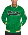 Starter Men's Classic-fit Satin Varsity Bomber Jacket In Green,red