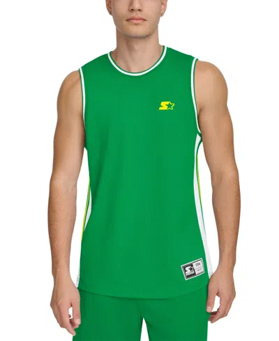 Starter Men's Classic-fit Tipped Mesh Basketball Tank In Green