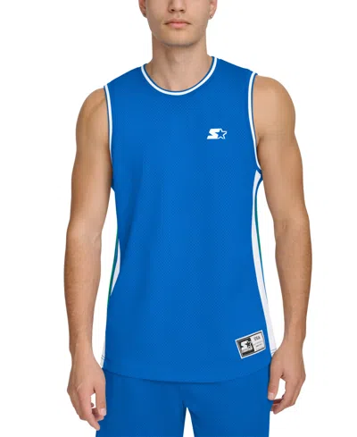 Starter Men's Classic-fit Tipped Mesh Basketball Tank In Royal