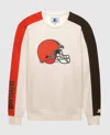 Starter Men's Cleveland Browns Team Crew Long Sleeve Shirt In Cream In White