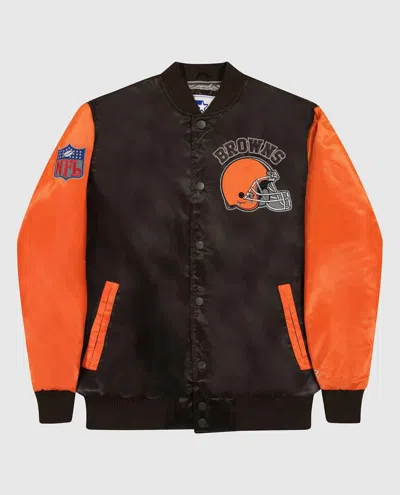 Starter Men's Cleveland Browns Varsity Satin Full-snap  Jacket