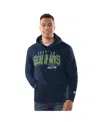 Starter Men's College Navy Seattle Seahawks Pullover Hoodie In Blue