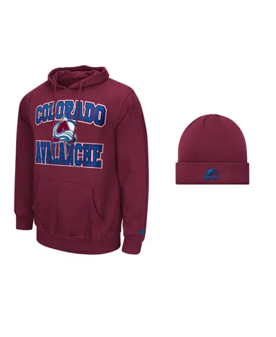 Starter Men's Colorado Avalanche Graphic Hoodie And Knit Hat, 2-piece Set In Red