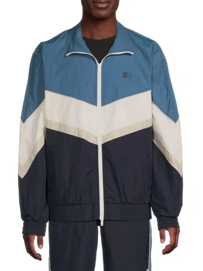 Starter Men's Colorblock Jacket In Dark Sapphire Multi