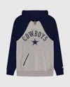 Starter Men's Dallas Cowboys Front Zip-pocket Hoodie In Grey In Grey