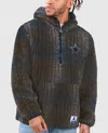 Starter Men's Dallas Cowboys Gus Plaid Sherpa  Pullover Jacket In Navy In Blue
