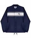Starter Men's Dallas Cowboys Snap-front Collared Chest Stripe Jacket In Navy In Blue