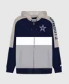 Starter Men's Dallas Cowboys Zip-front Colorblock Hoodie In Navy In Blue