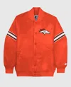 Starter Men's Denver Broncos Satin Full-snap Jacket In Orange In Orange
