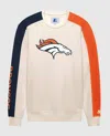 Starter Men's Denver Broncos Team Crew Long Sleeve Shirt In Cream In White