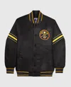 Starter Men's Denver Nuggets Satin Full-snap Jacket In Black In Multi