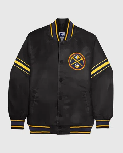 Starter Men's Denver Nuggets Satin Full-snap Jacket In Black In Multi