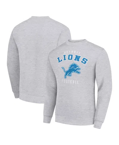 Starter Men's Detroit Lions Crewneck Pullover Sweatshirt In Gray